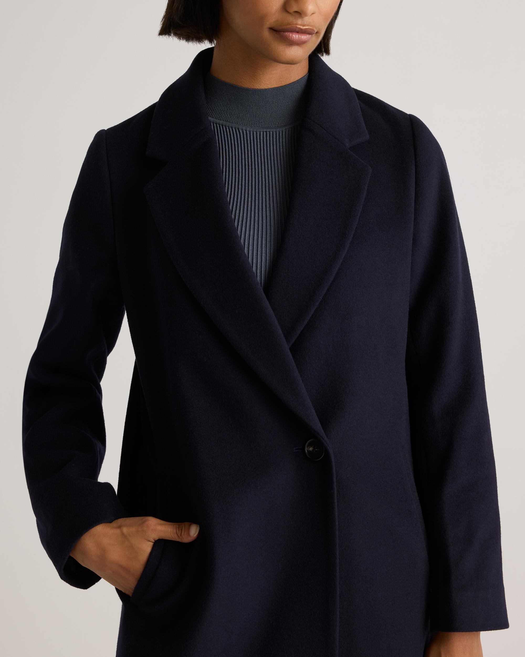Quince | Women's Italian Wool Classic Single-Breasted Coat Size XS, Wool/Nylon Product Image