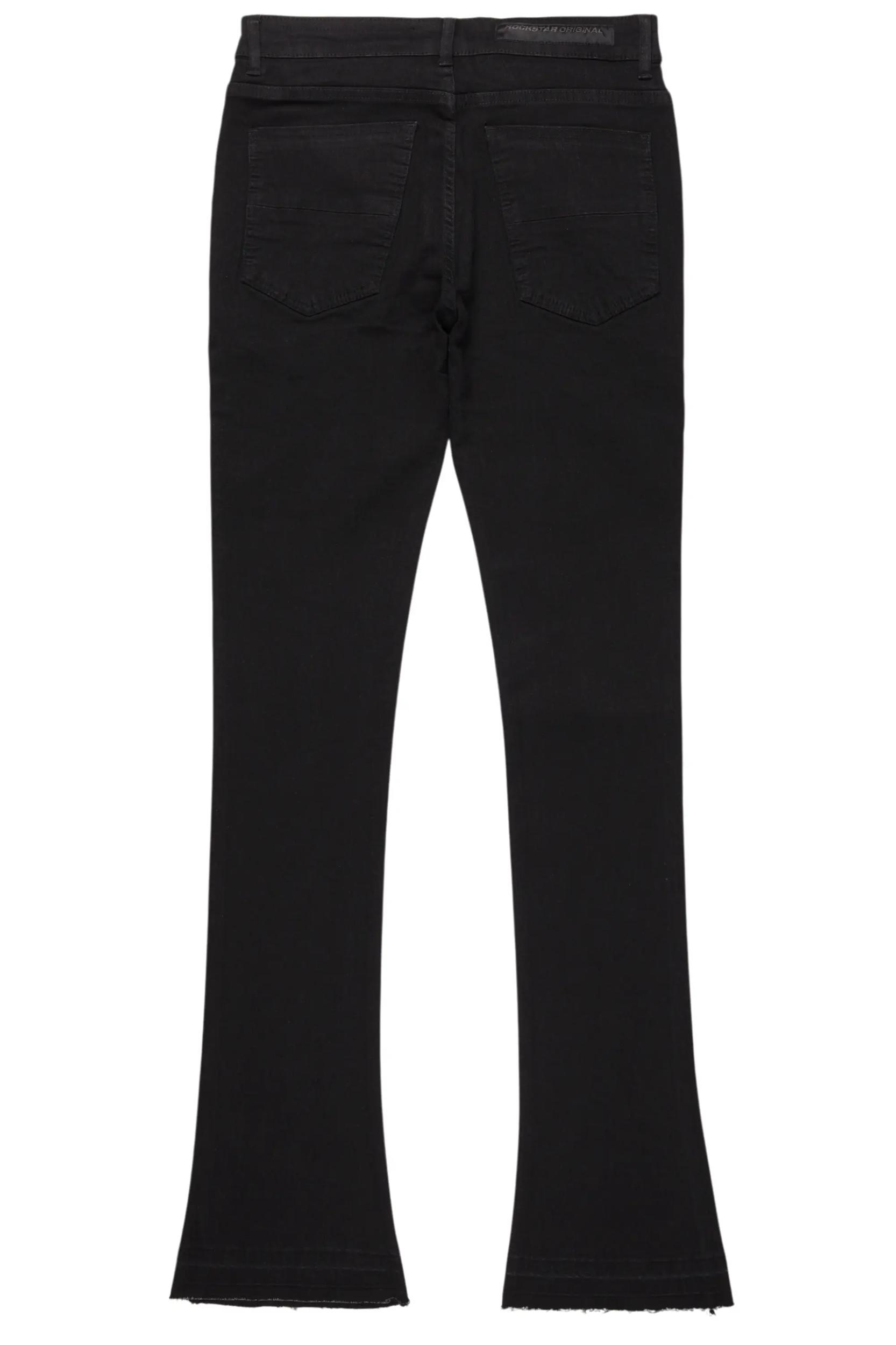 Samba Black Rhinestone Stacked Flare Jean Male Product Image