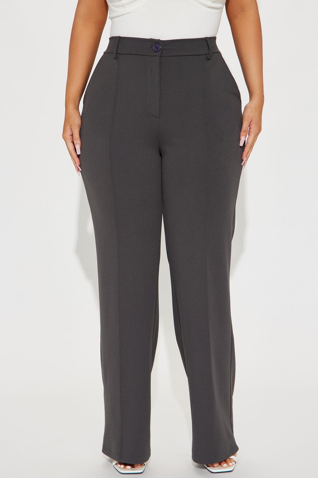 Heidi Wide Leg Trouser Pant - Charcoal Product Image
