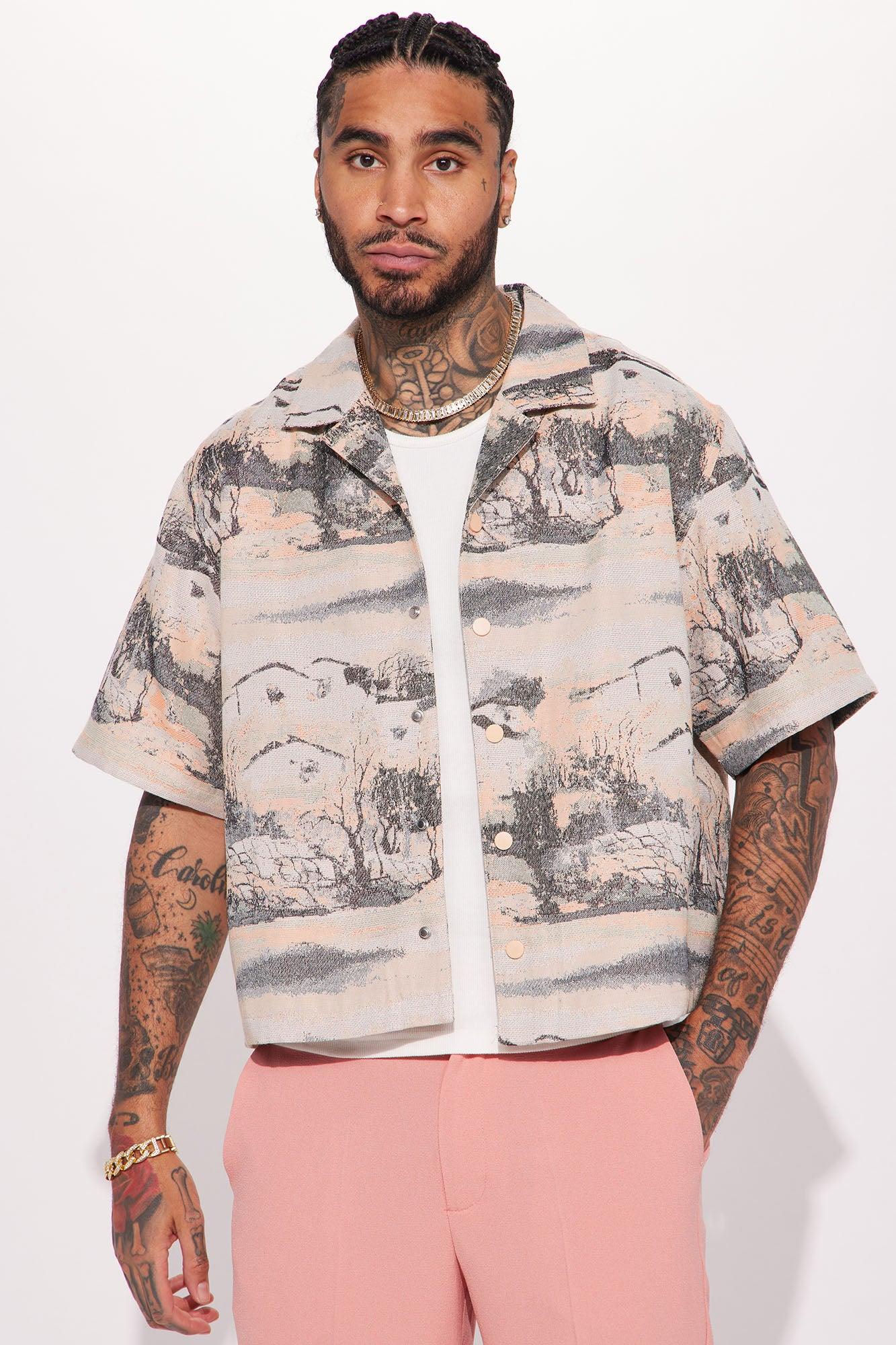 Death Valley Cropped Short Sleeve Cuban Short - Multi Color Product Image