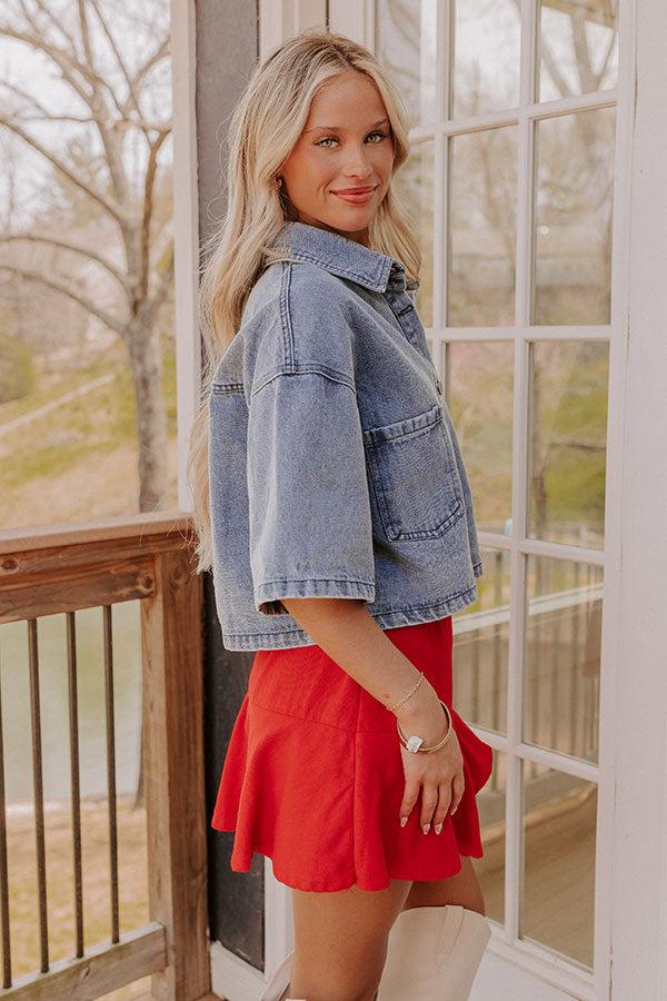 First Class Chic Denim Button Up Product Image