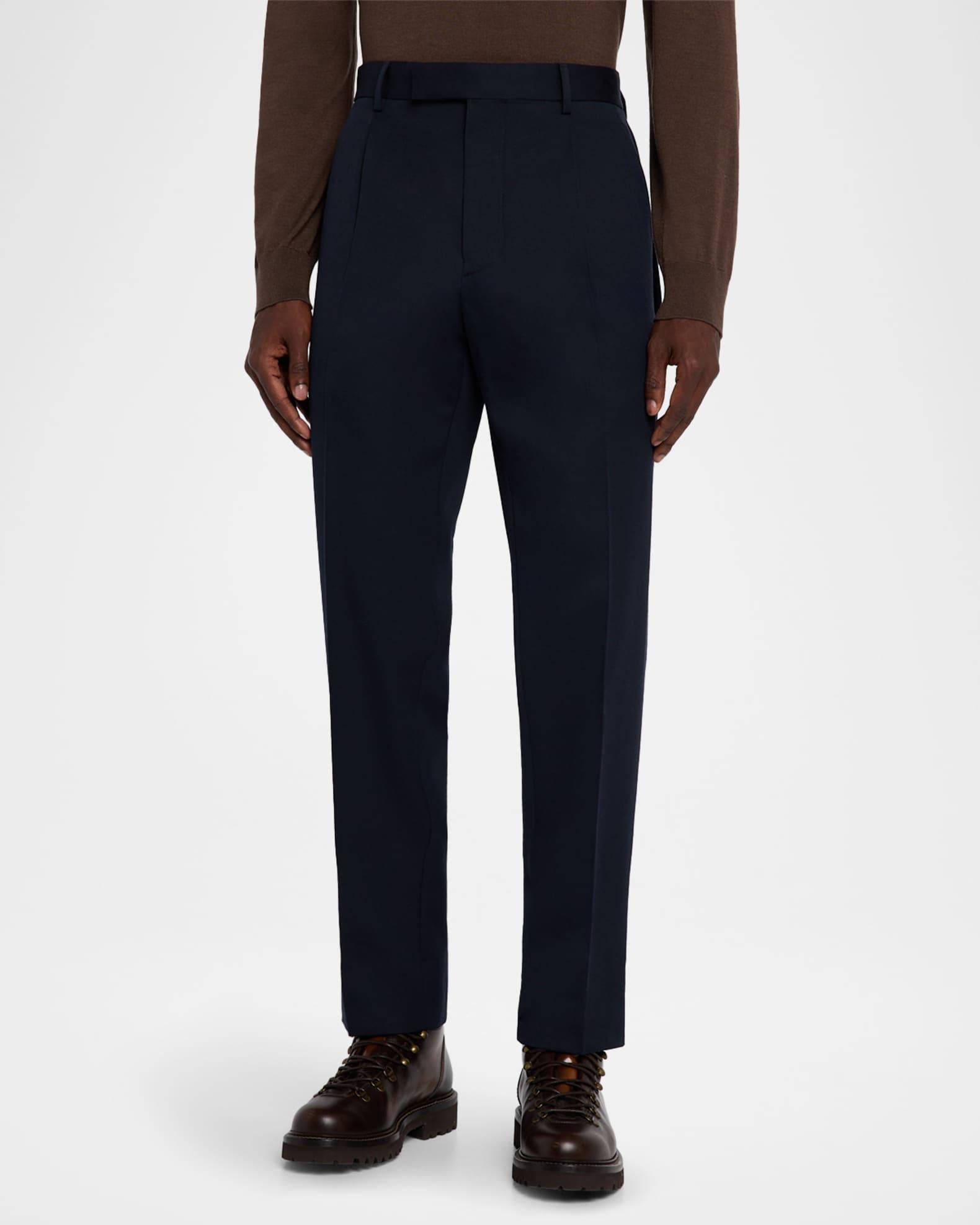 Men's Cotton and Wool Single-Pleated Pants Product Image