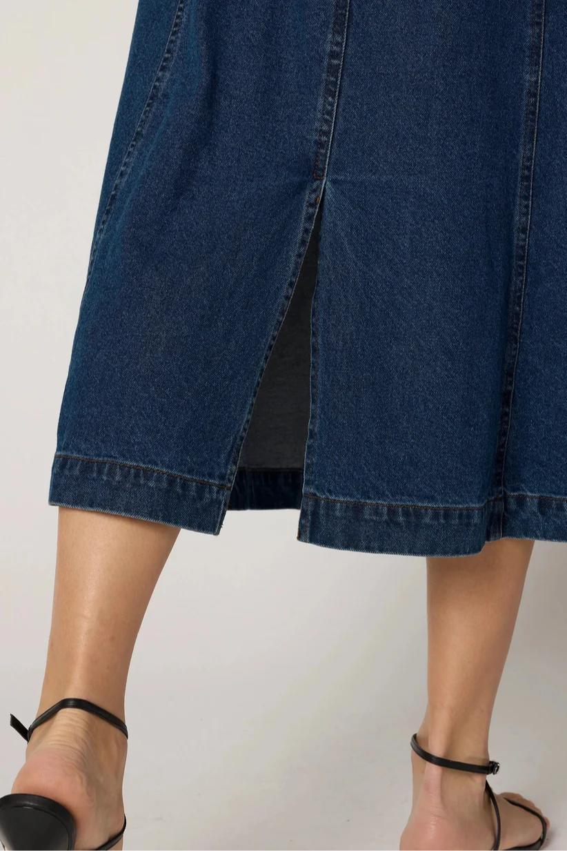 Naya Midi Dress- Denim Product Image