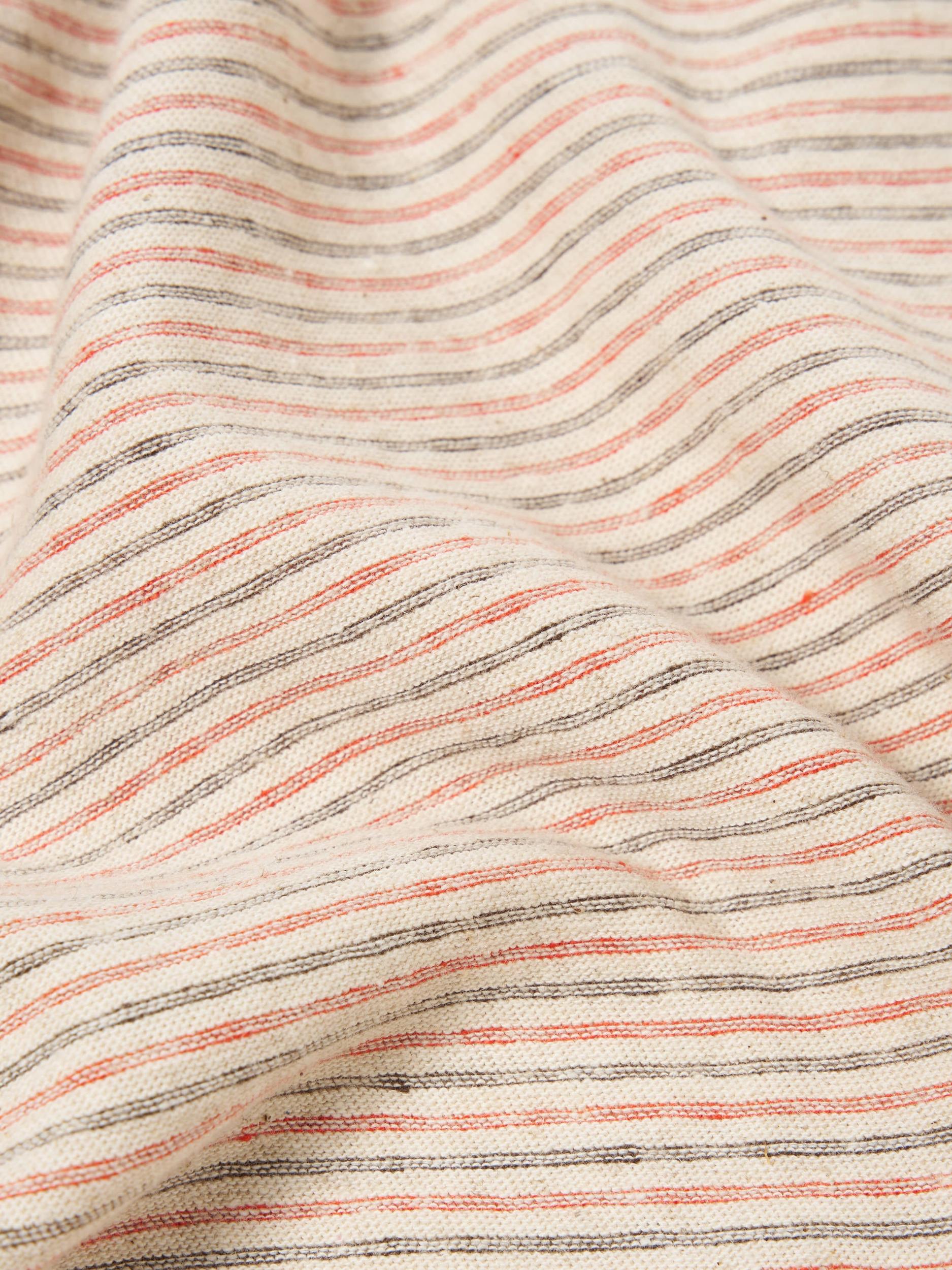 Ecru Stripe Lincot Jersey Loose Sweatshirt Product Image