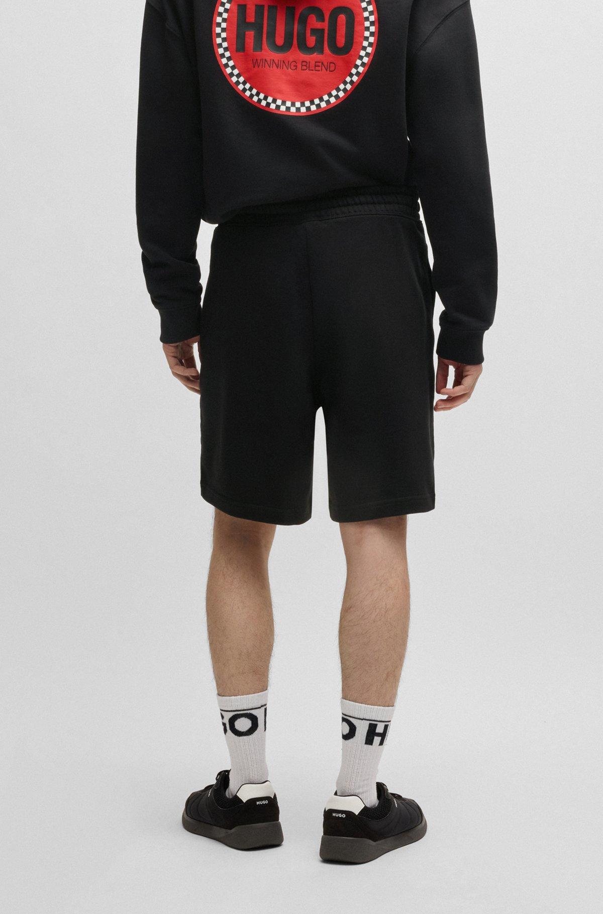 Cotton-terry relaxed-fit shorts with logo print Product Image