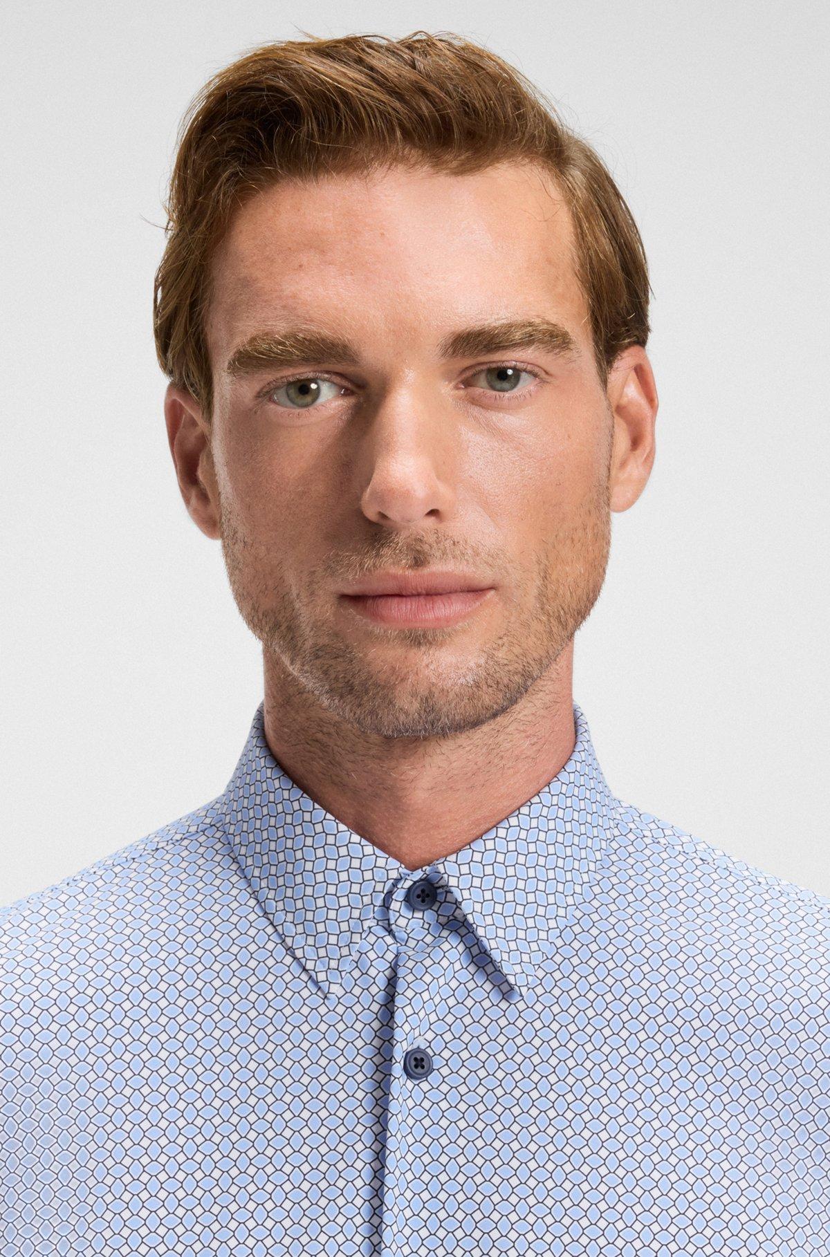 Regular-fit shirt in performance-stretch floral-print jersey Product Image