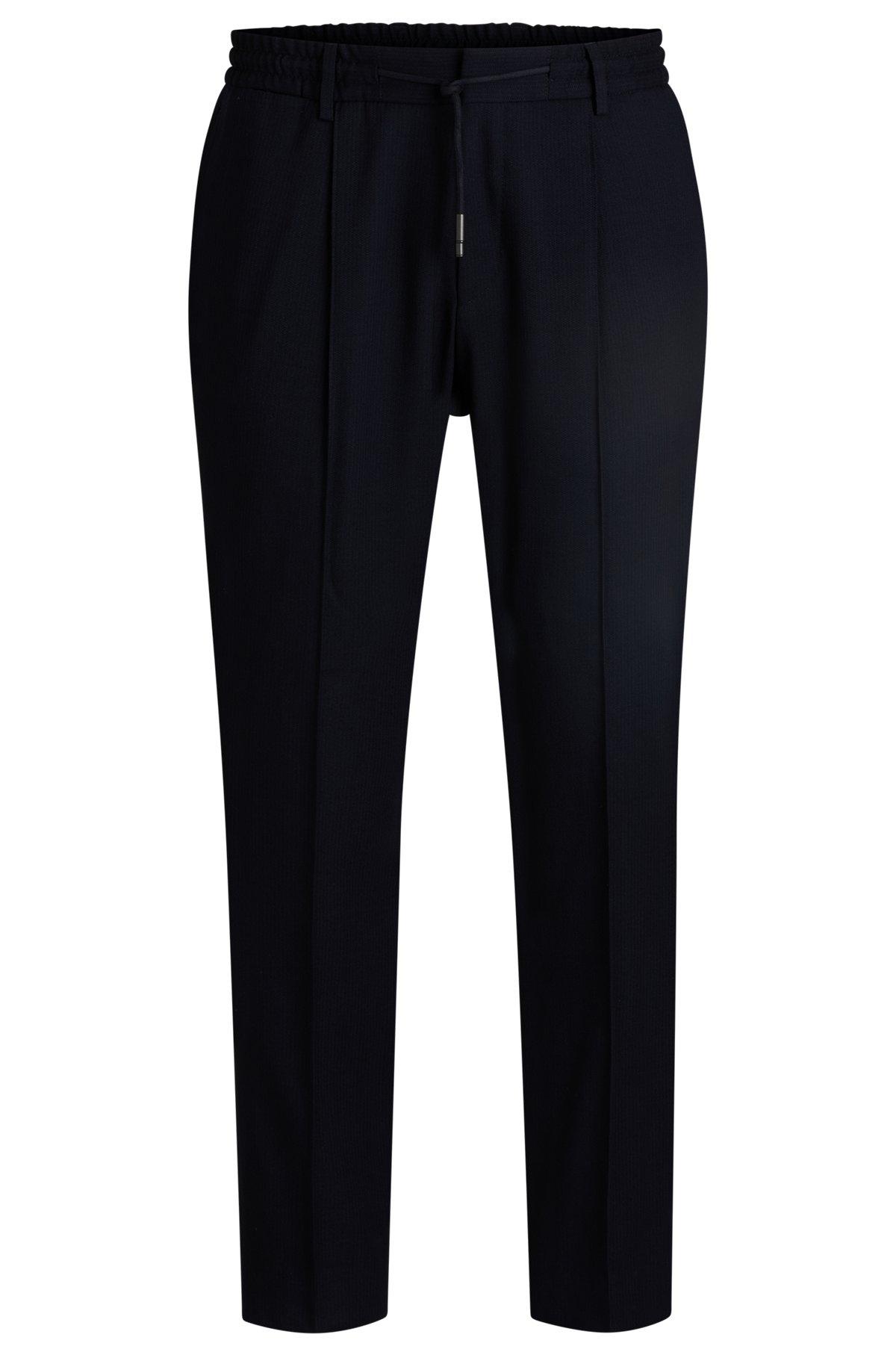 Slim-fit trousers in a structured stretch-wool blend Product Image