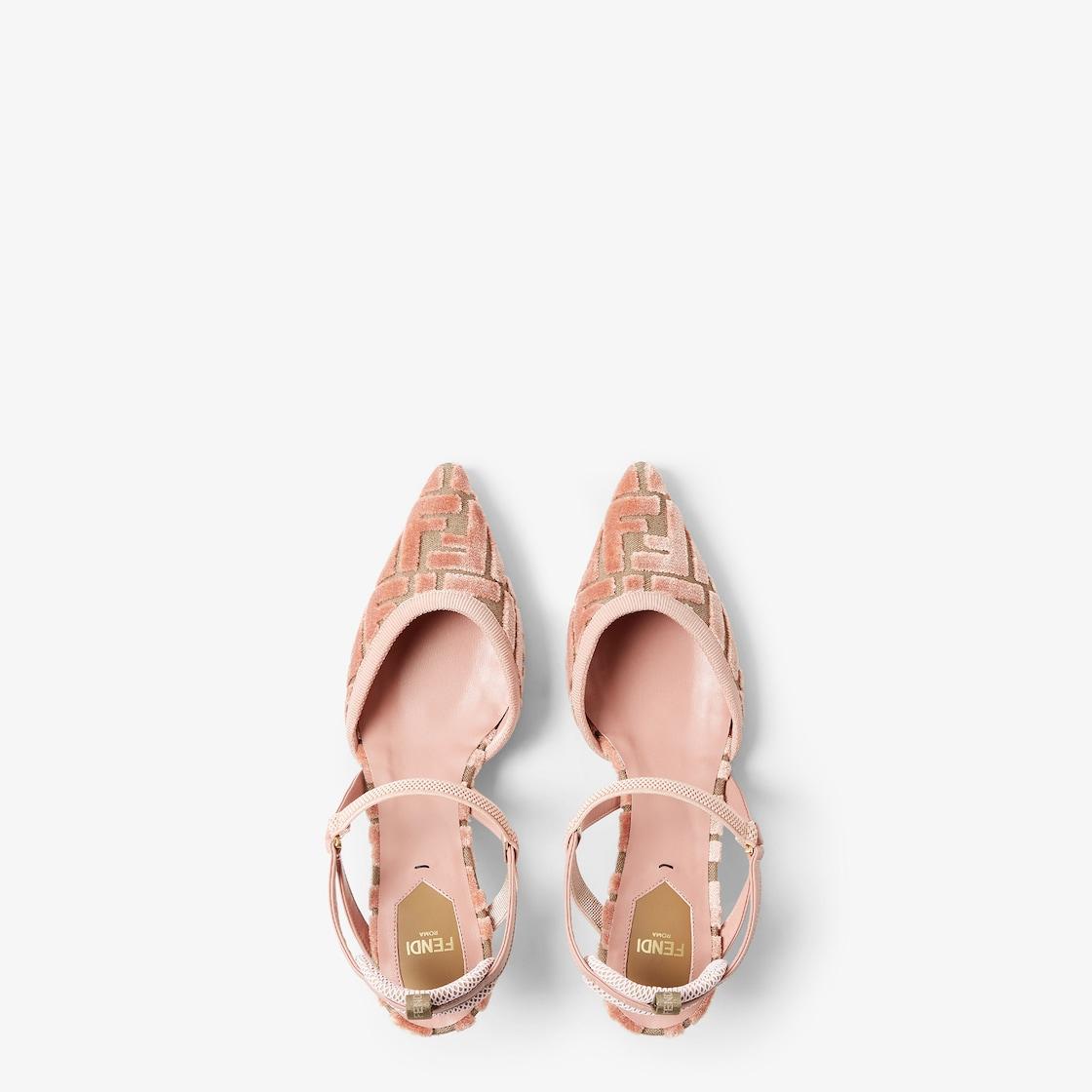 Colibrì LiteMedium-heeled slingbacks in pink FF fabric Product Image