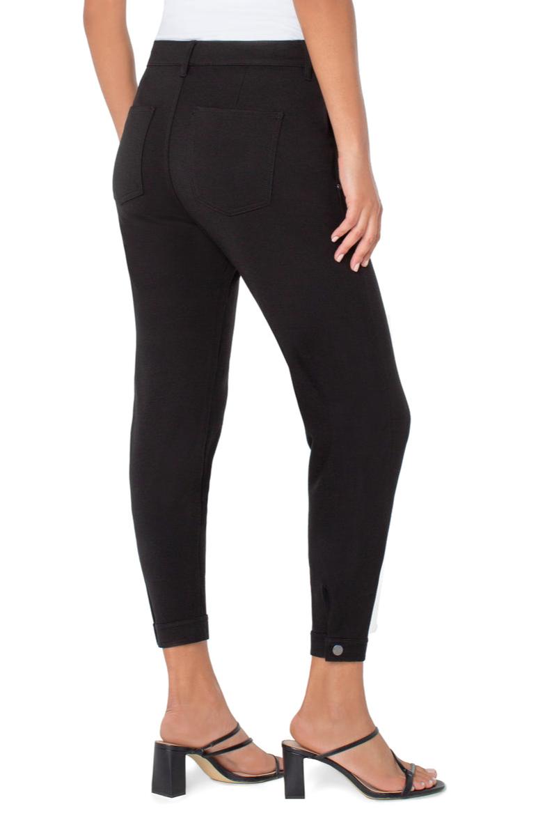 Utility Jogger With Snap Hem- Black Product Image