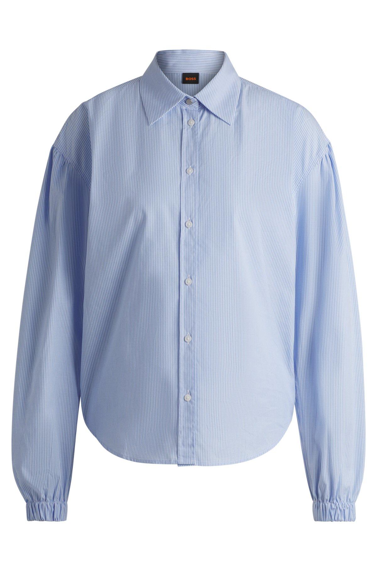 Regular-fit blouse in striped cotton poplin Product Image