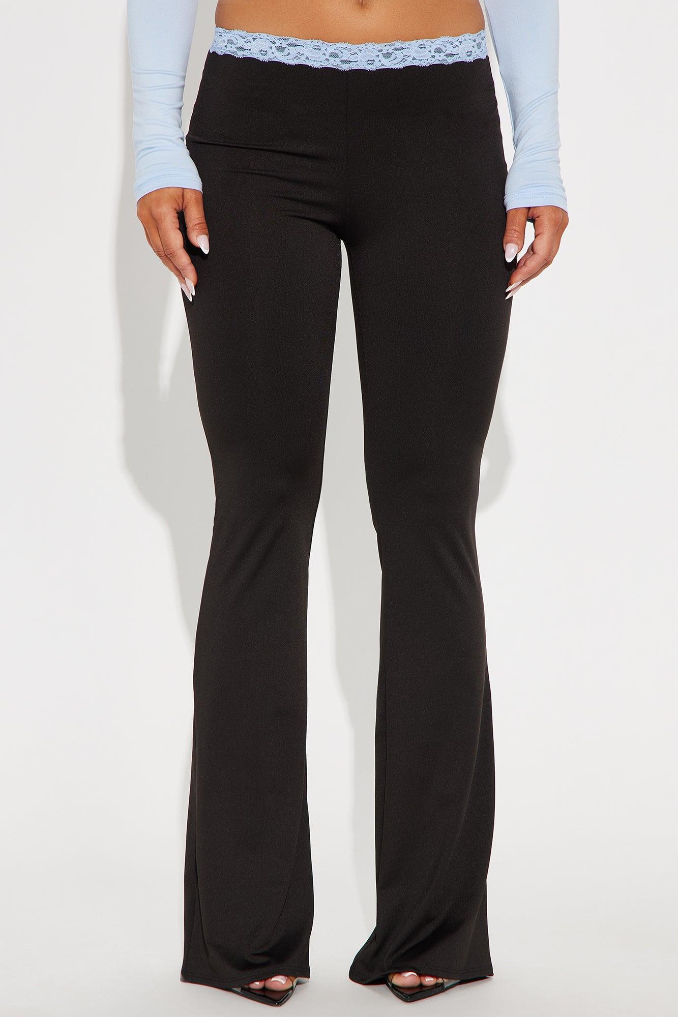 Kimberly Lace Trim Flare Pant - Black Product Image