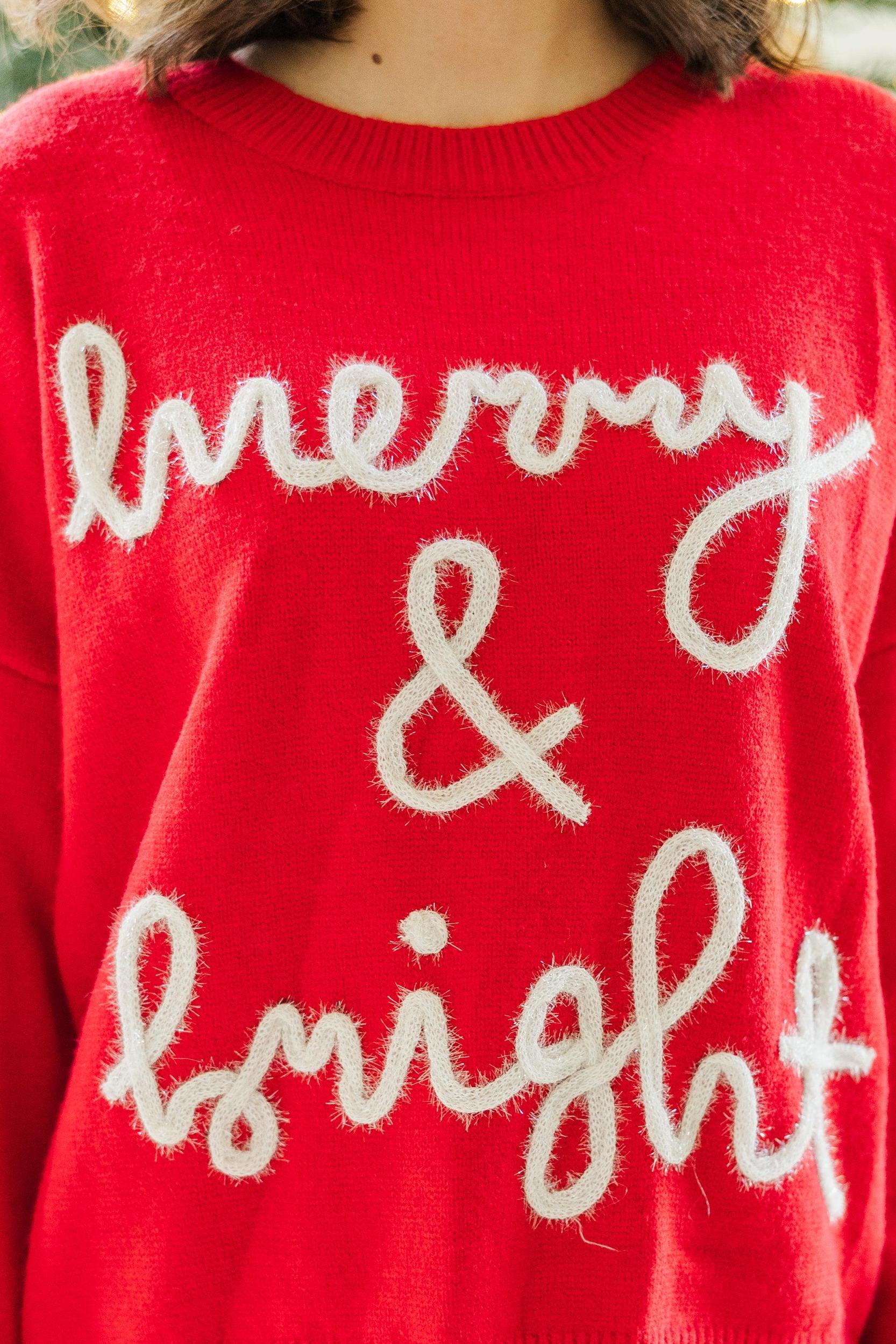Merry & Bright Cream Script Sweater Female Product Image
