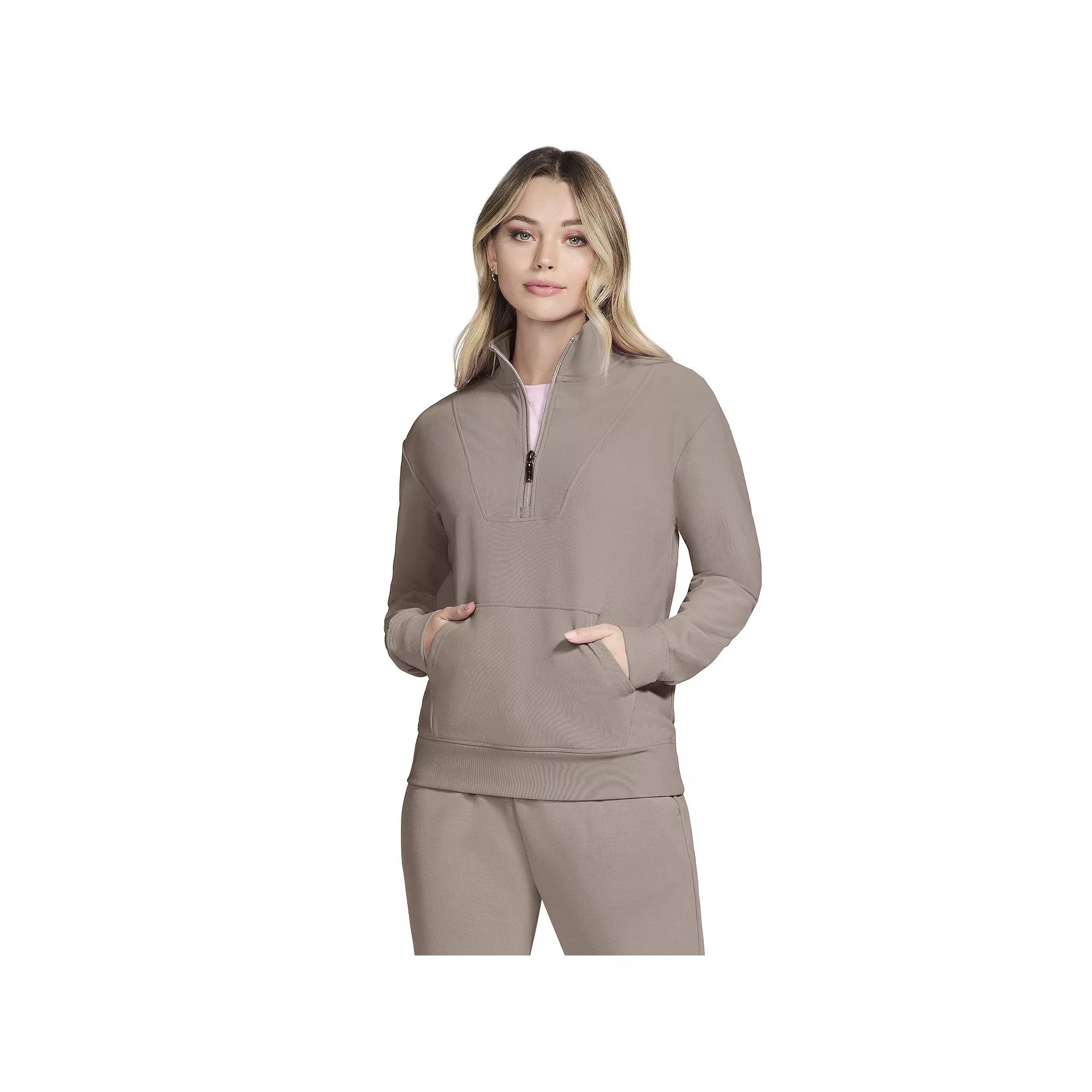 Women's Skechers® GO LUXE Rib Fleece-Lined Quarter-Zip Pullover,  Product Image