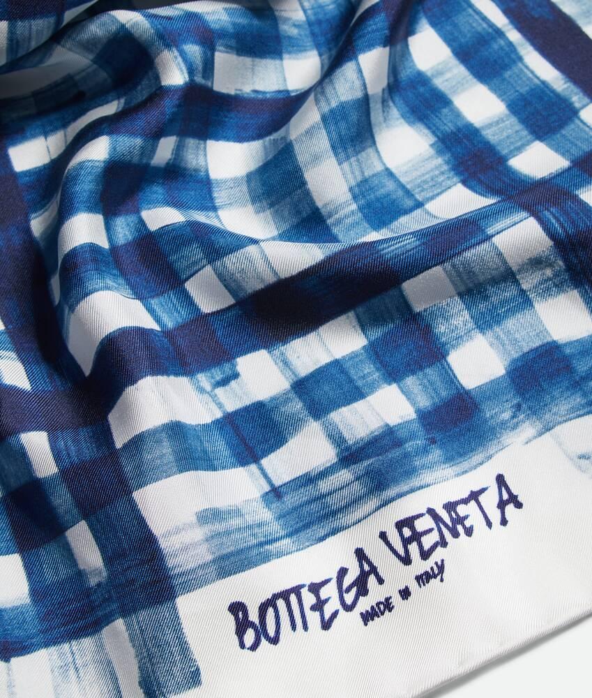 Women's Printed Silk Check Foulard  in Blue/white Product Image