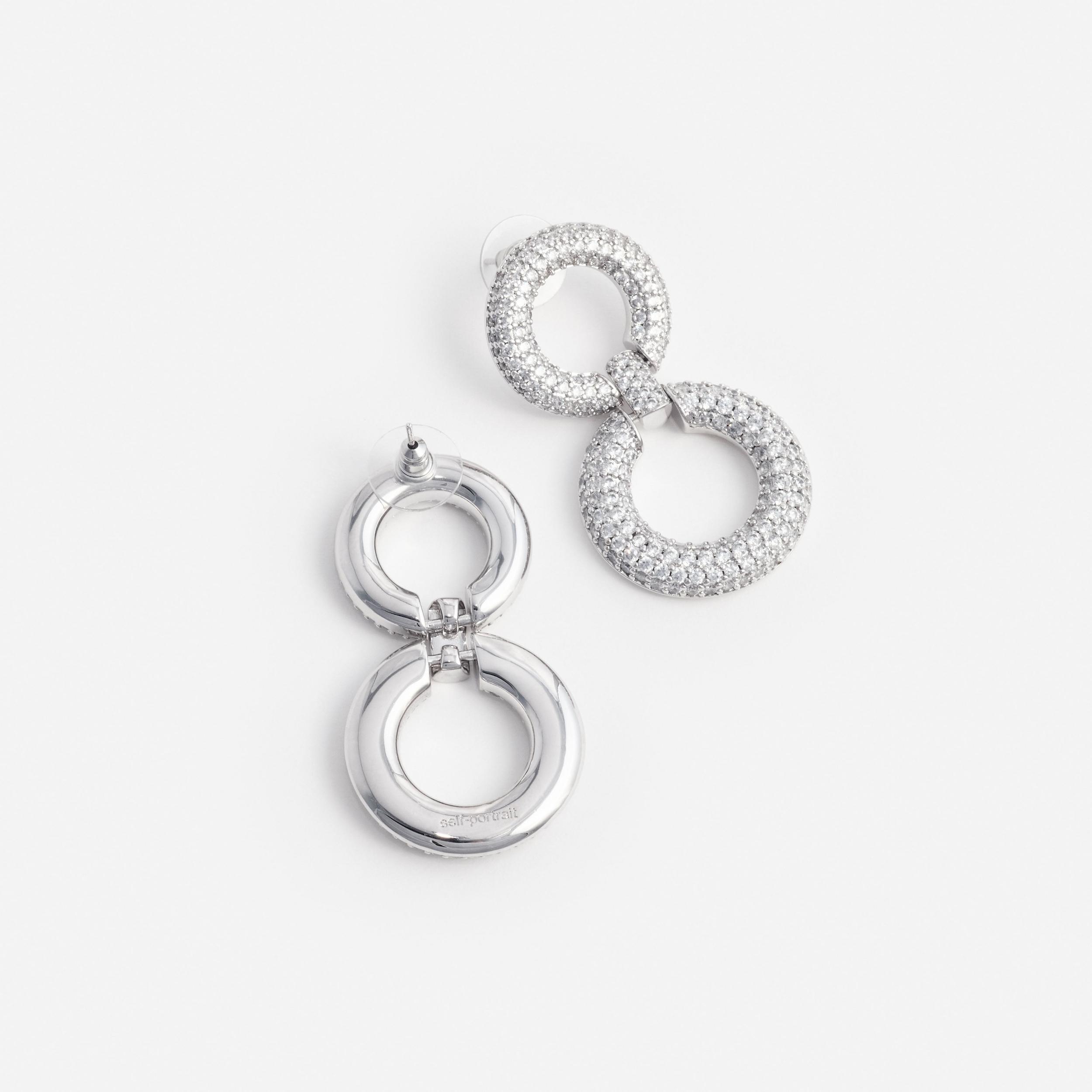 Crystal Link Two Tiered Earrings Product Image