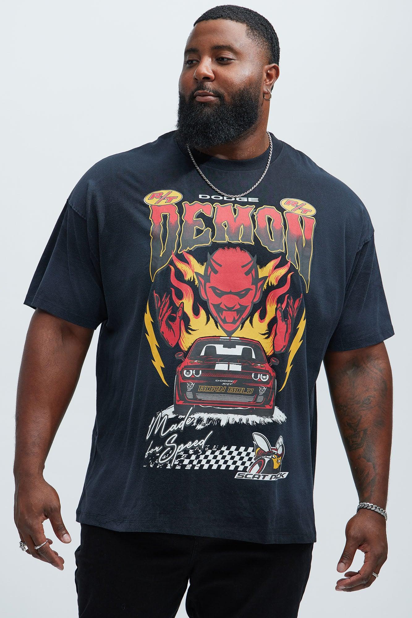 Dodge Hellcat Demon Oversized Short Sleeve Tee - Black Product Image