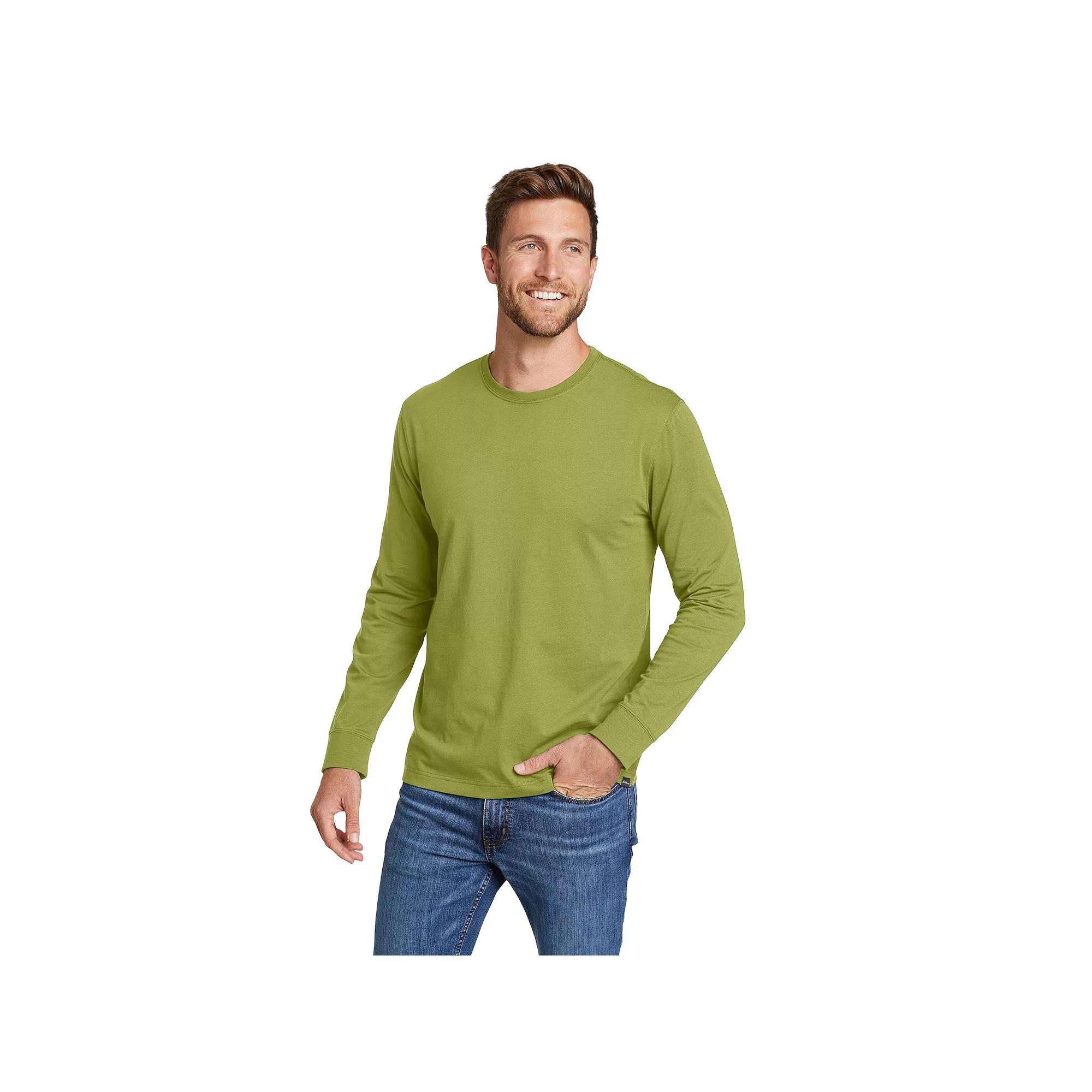 Men's Eddie Bauer Legend Wash Long Sleeve Classic Tee, Size: XL, Green Olive Product Image