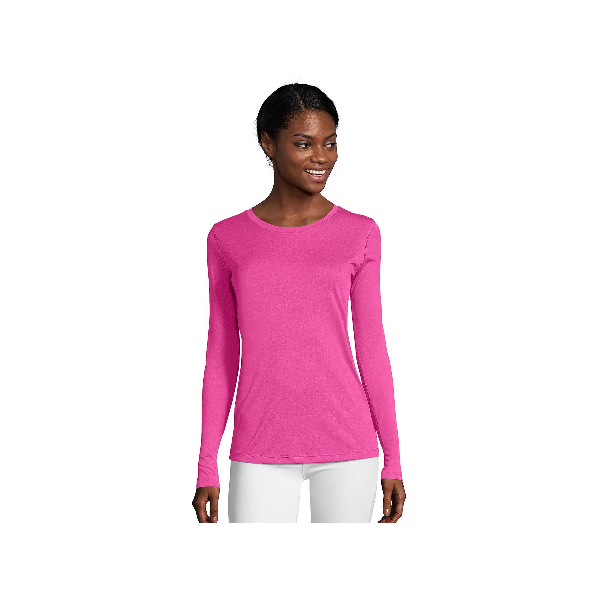 Women's Hanes® Cool Dri Long-Sleeve Performance Tee,  Product Image