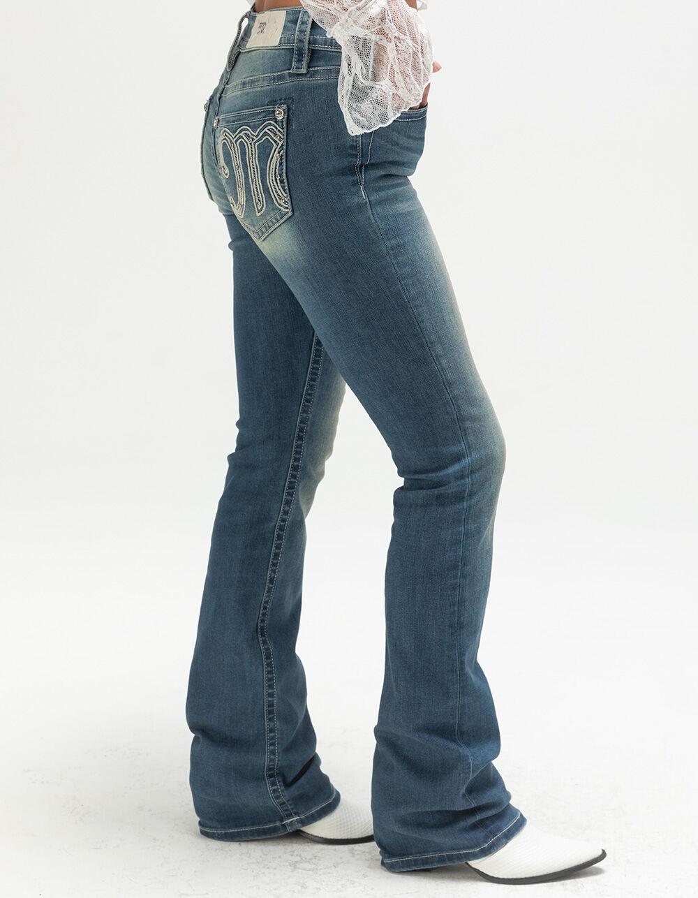 MISS ME x West Of Melrose Womens Low Rise Bootcut Jeans - MEDIUM WASH Product Image