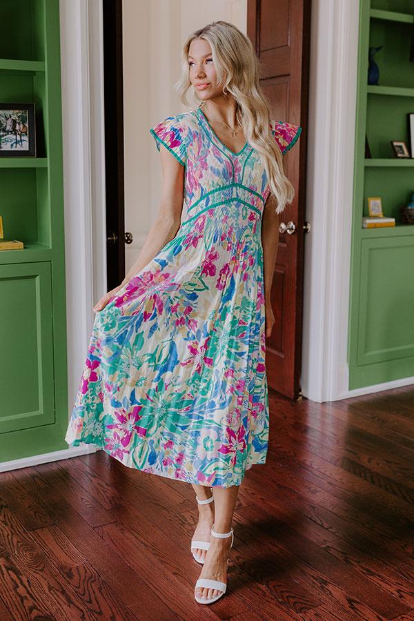 Blooming Beauty Pleated Midi Dress Product Image