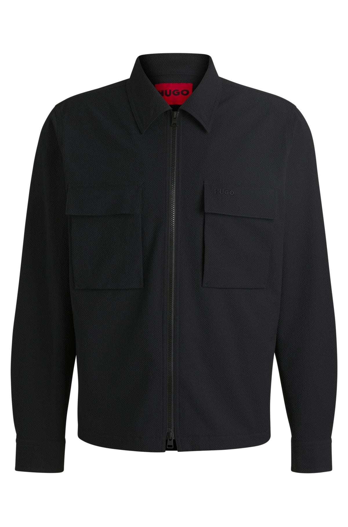Oversize-fit overshirt in water-repellent seersucker Product Image