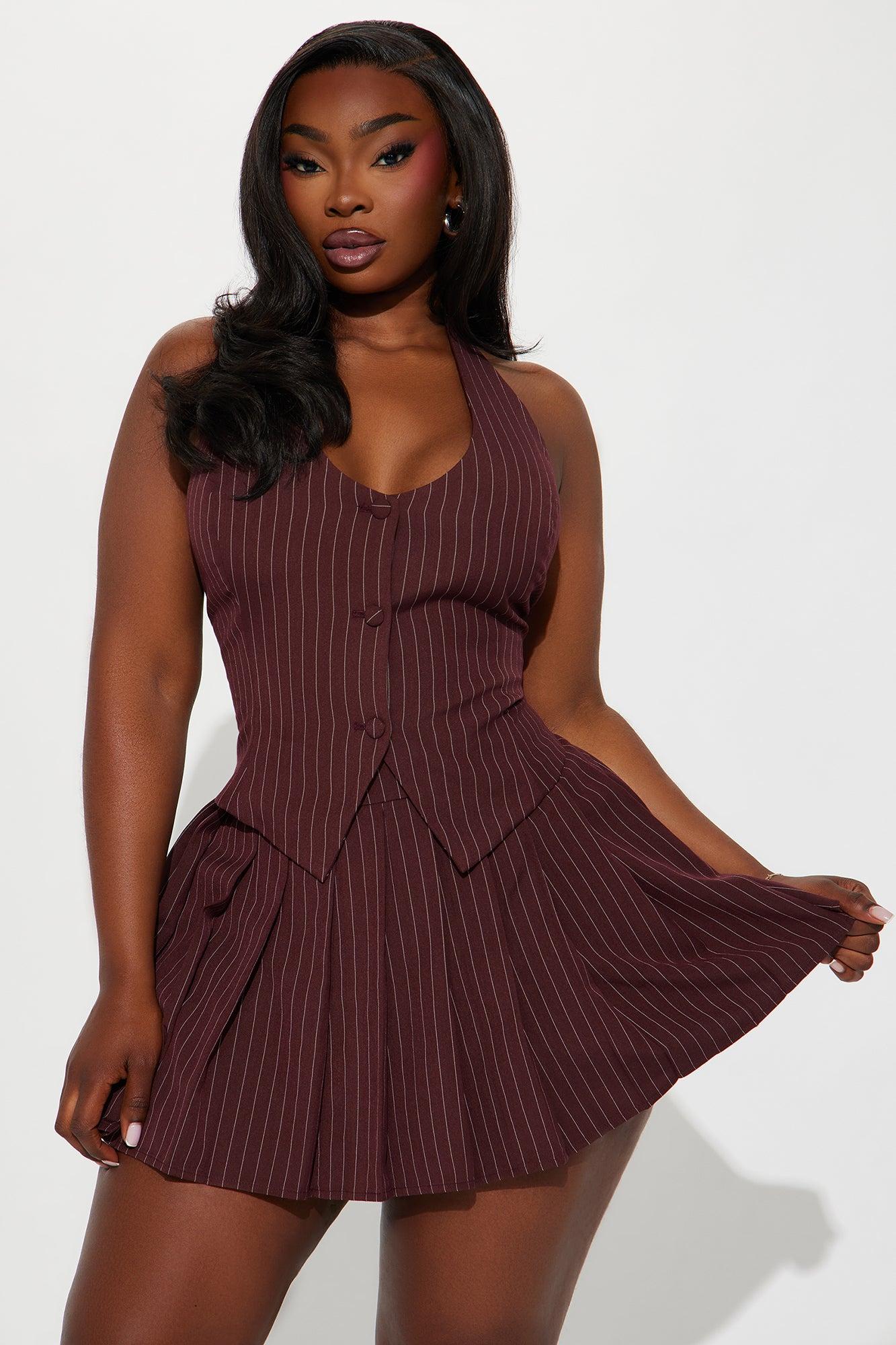 Seriously Sexy Skort Set - Burgundy Product Image