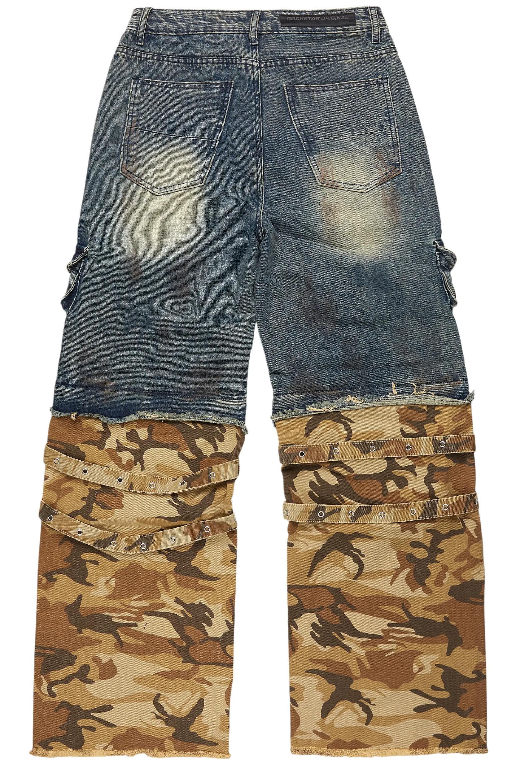 Exxus Dark Blue Baggy Fit Jean Male Product Image