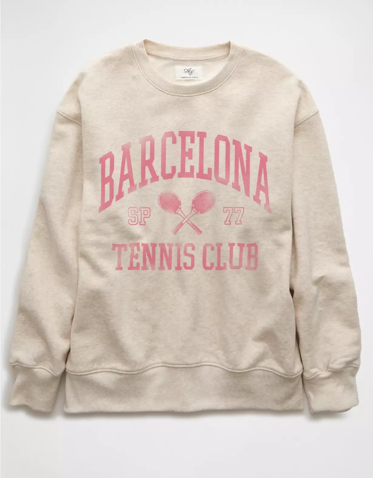 AE Everyday Luxe Sporty Graphic Crew Neck Sweatshirt Product Image