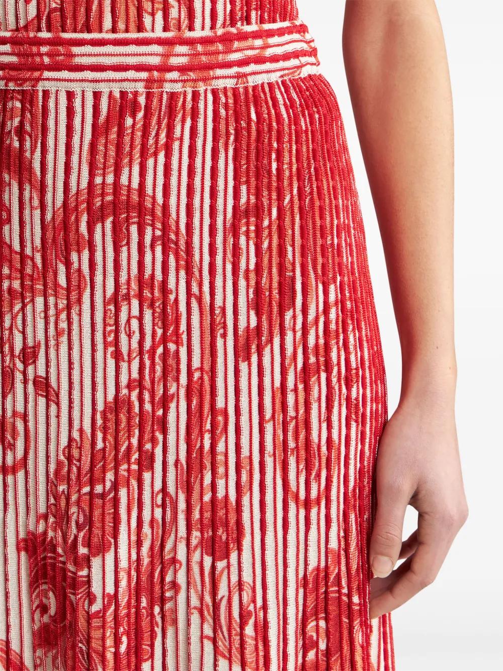 paisley-print pleated midi skirt Product Image