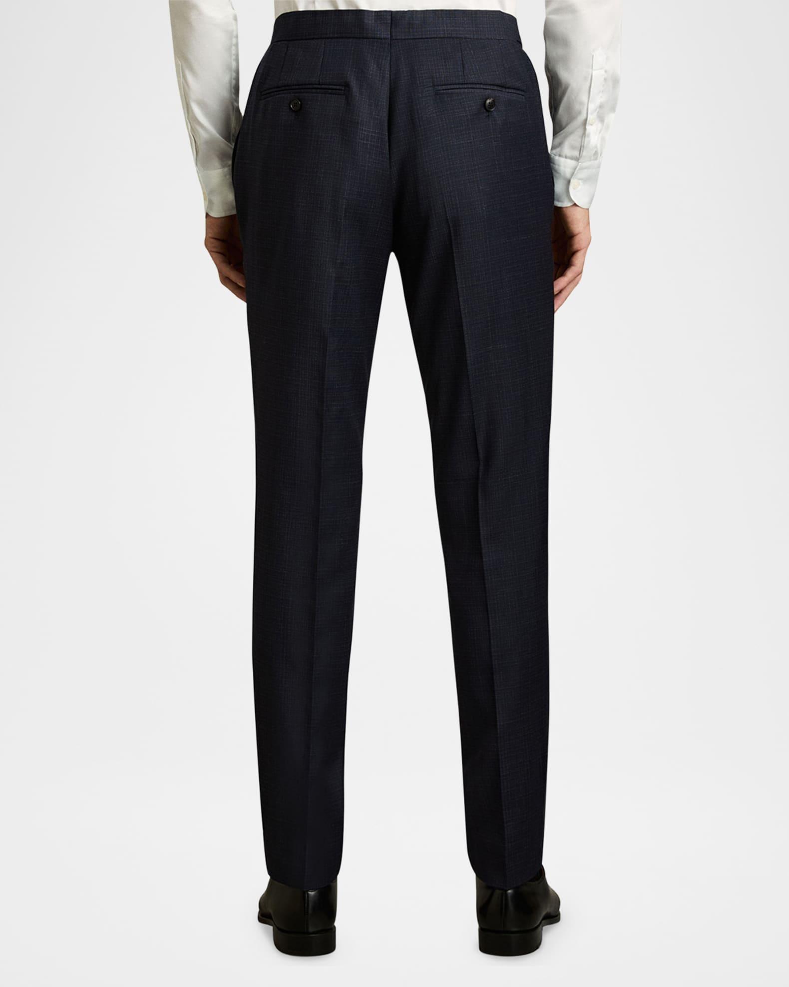 Men's Hatch-Textured Wool Slim-Leg Trousers Product Image