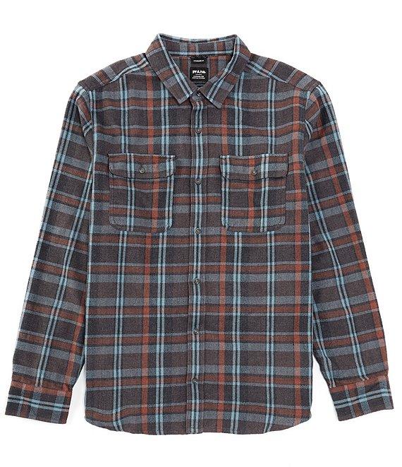 prAna Westbrook Dark Flannel Long Sleeve Recycled Materials Woven Shirt Product Image