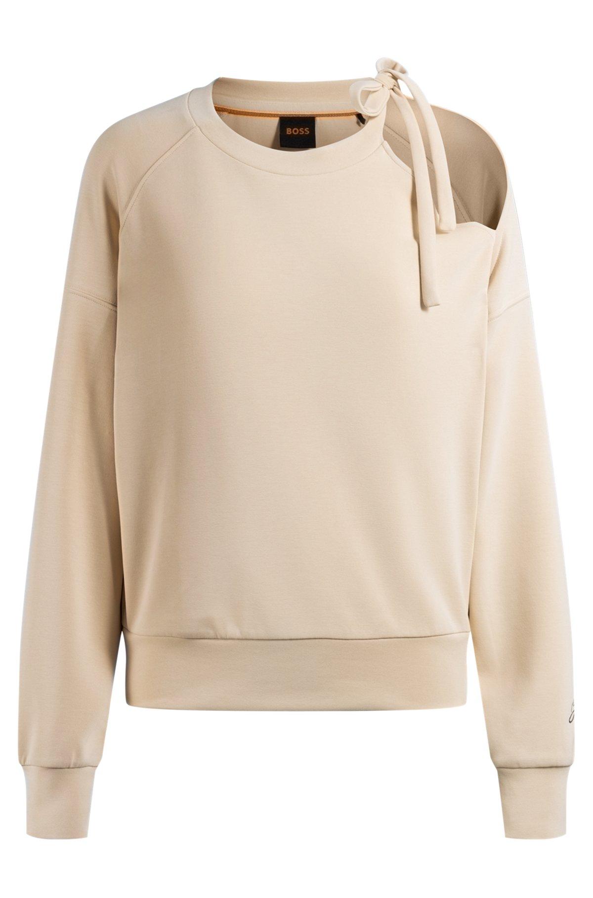 Tie-neck sweatshirt with handwritten logo Product Image