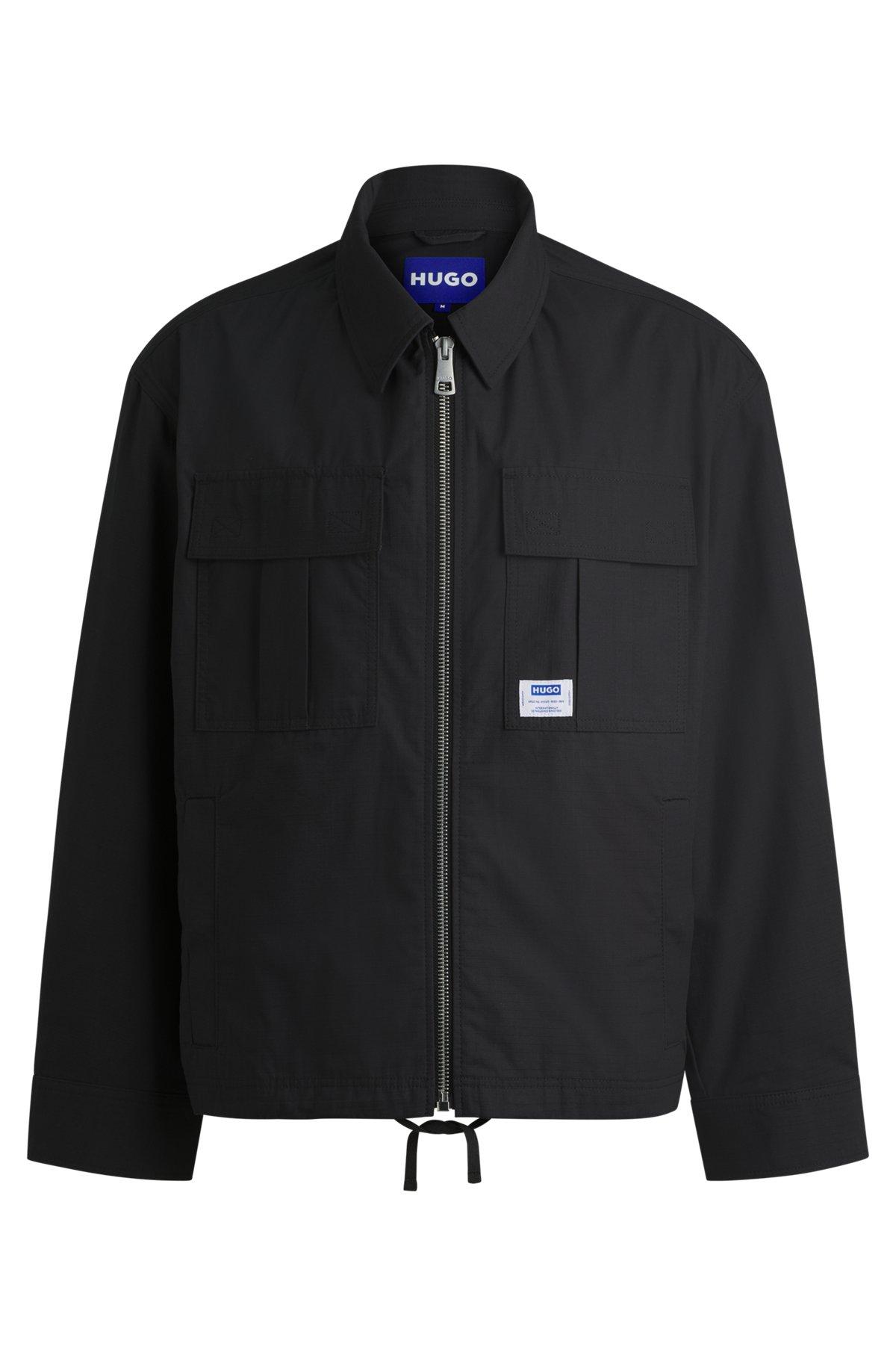 Ripstop-cotton regular-fit jacket with logo label Product Image