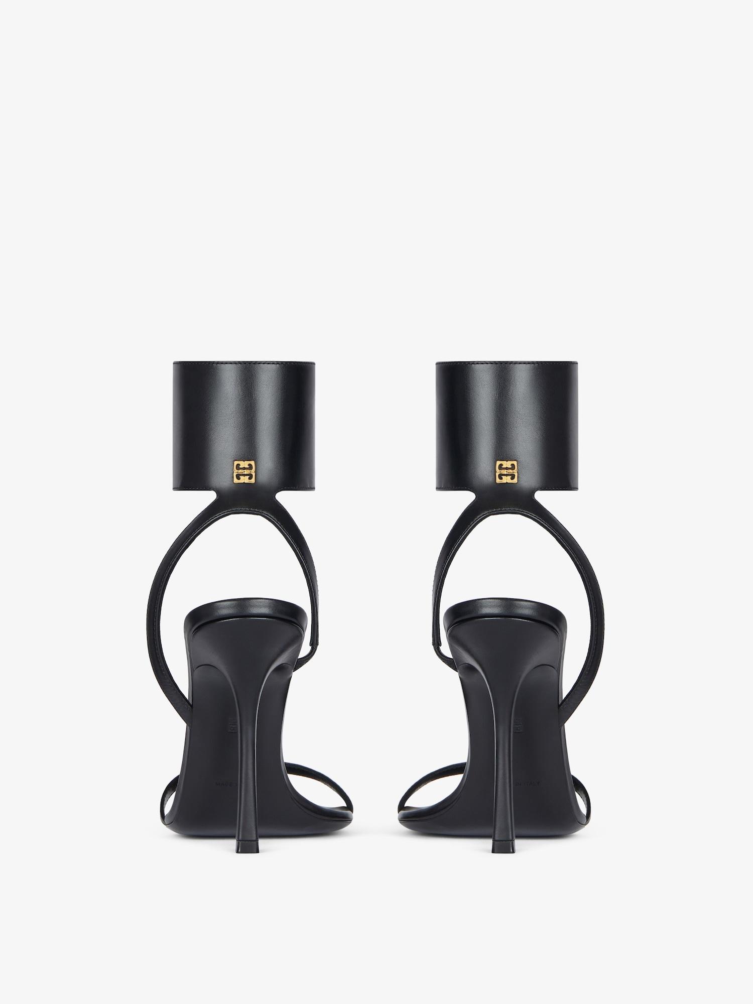 4G Liquid lace-up heeled sandals in leather Product Image