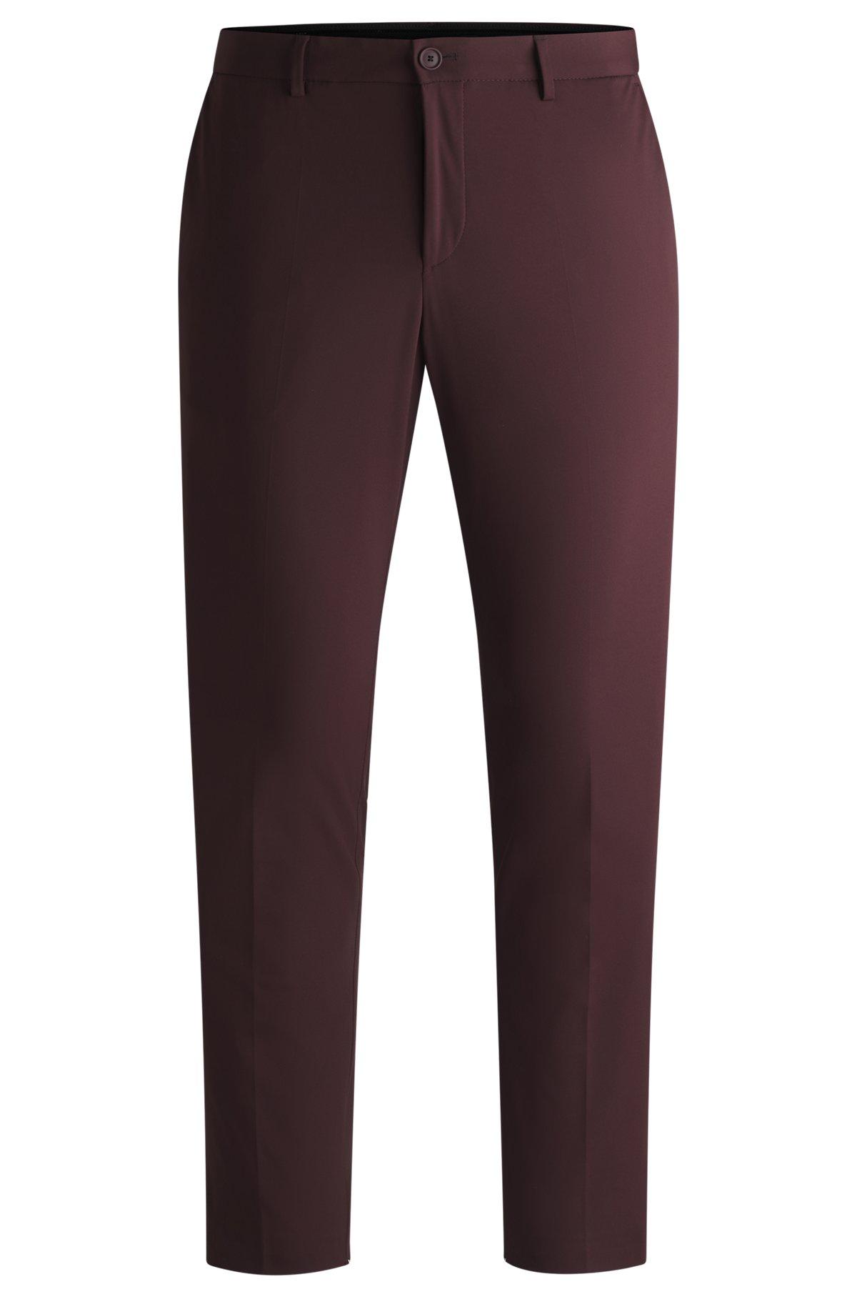 BOSS - Slim-fit trousers in performance-stretch jersey - Light Red Product Image