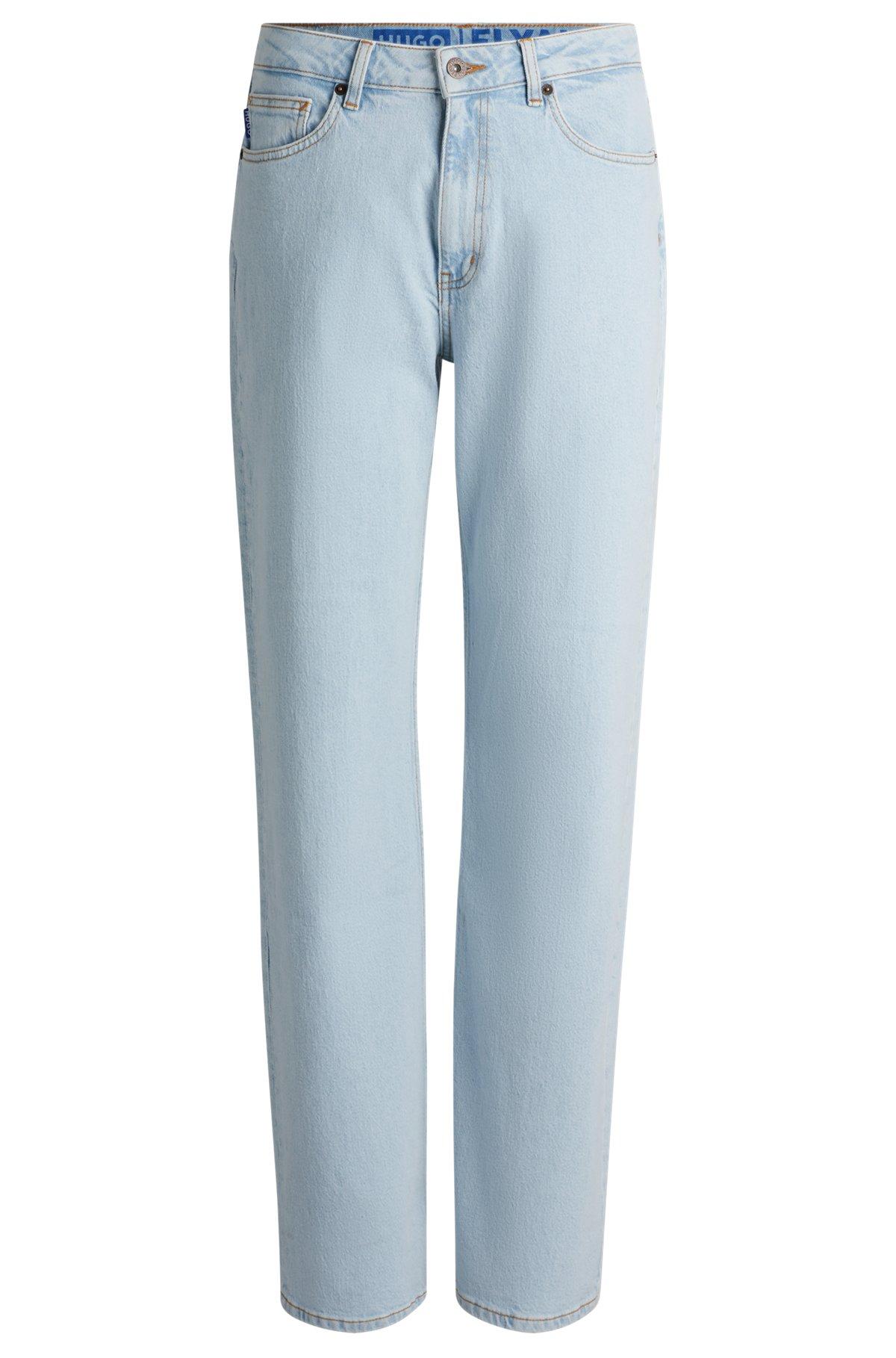 Straight-fit jeans in light-blue stretch denim Product Image