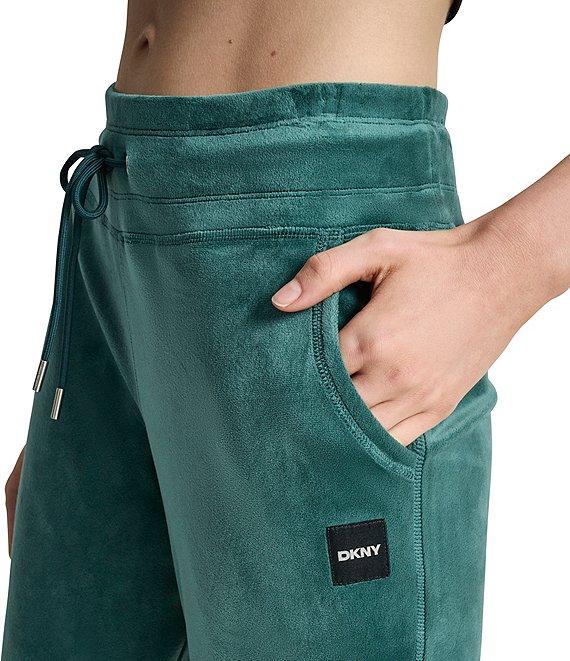 DKNY Sport by Donna Karan Coordinating Mid-Rise Cuffed Slim Fit Velour Joggers Product Image
