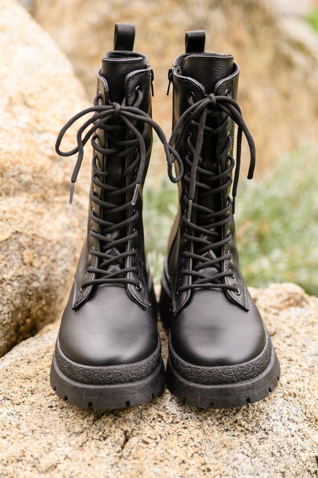 Fresh Feels Combat Boots In Black (Online Exclusive) Product Image