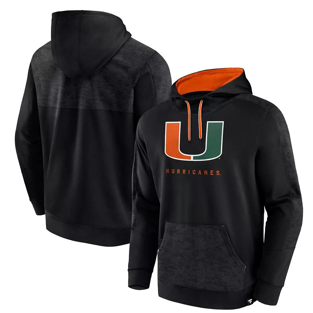 Men's Fanatics Branded Black Miami Hurricanes Defender Pullover Hoodie, Size: Medium Product Image