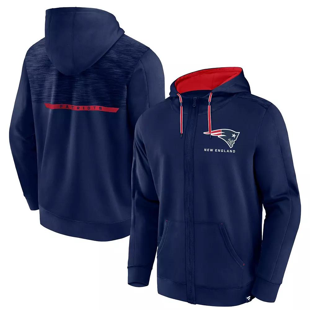 Men's Fanatics Branded  Navy New England Patriots Defender Evo Full-Zip Hoodie, Size: Small, Blue Product Image