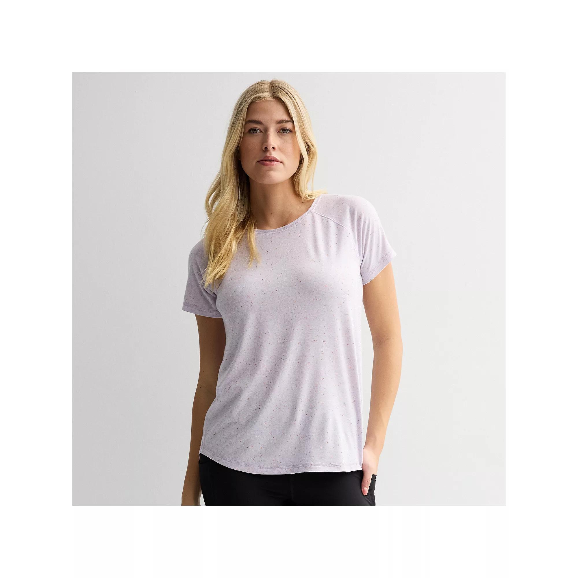 Petite Tek Gear® Core Raglan Tee, Women's, Size: XL Petite, Bella Purple Speckle Product Image