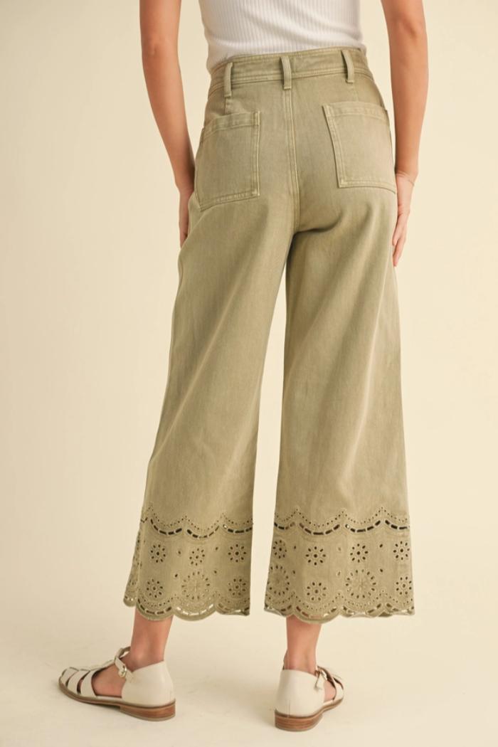 Embroidery Bottom Pants Product Image