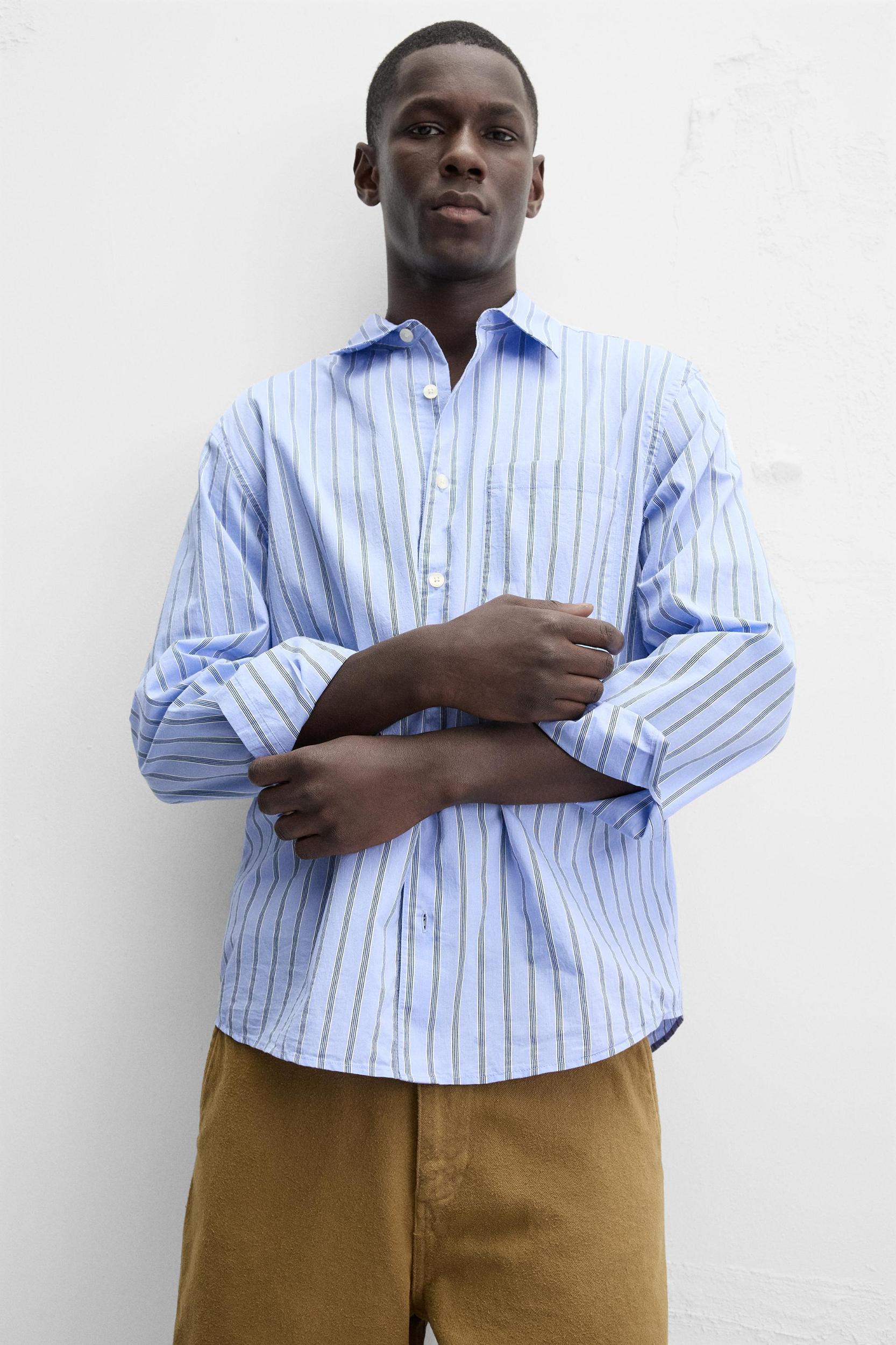STRIPED RELAXED FIT SHIRT Product Image