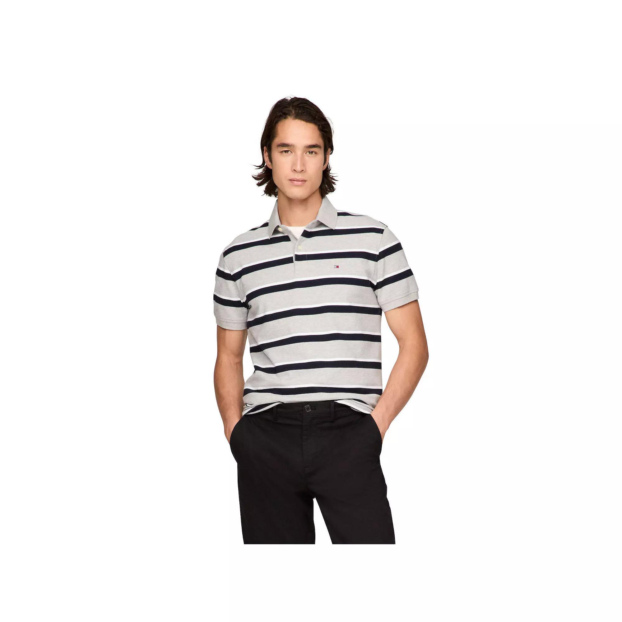 Men's Tommy Hilfiger Charlie Stripe Polo, Size: XL, Grey Product Image