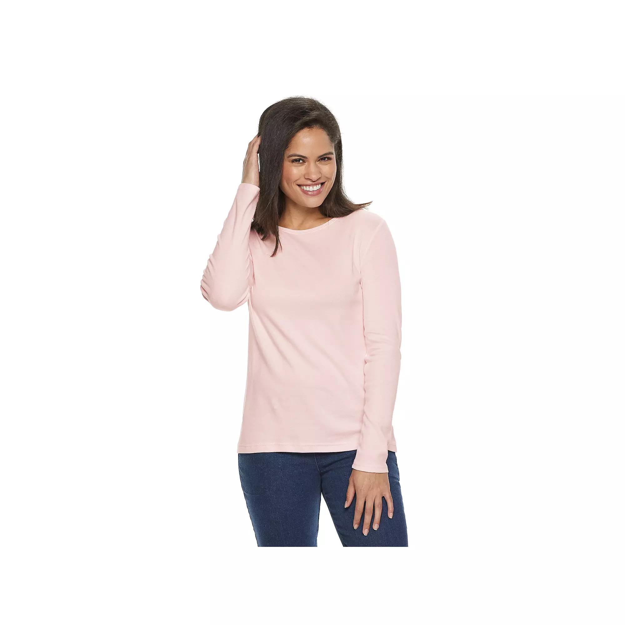 Women's Croft & Barrow® Essential Long-Sleeve Classic Crewneck Tee,  Product Image