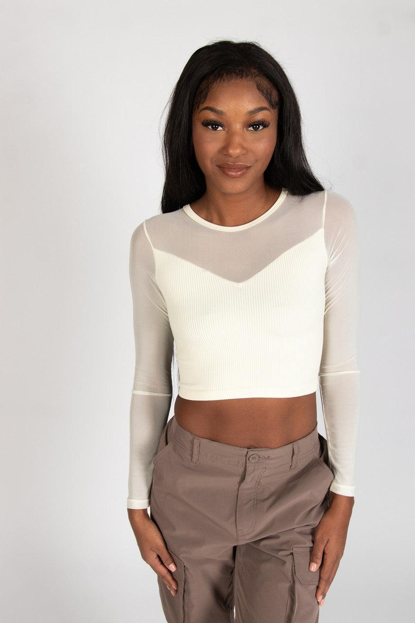 Illusion Mesh Seamless Top Product Image