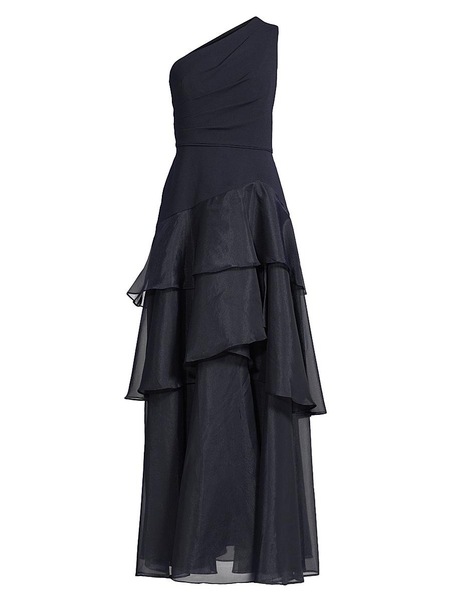 Womens One-Shoulder Tiered Gown Size 0 Product Image