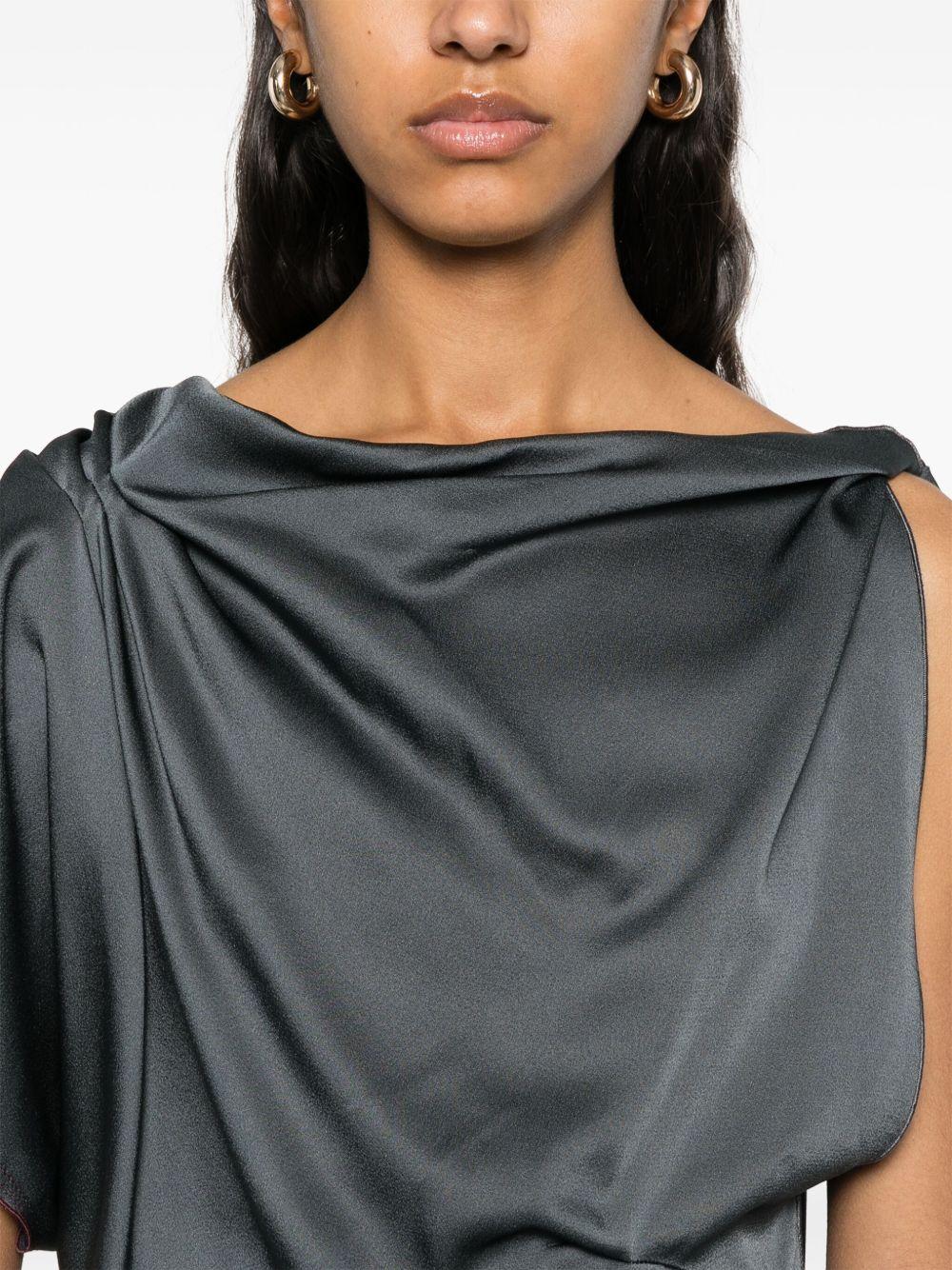asymmetric draped midi dress Product Image