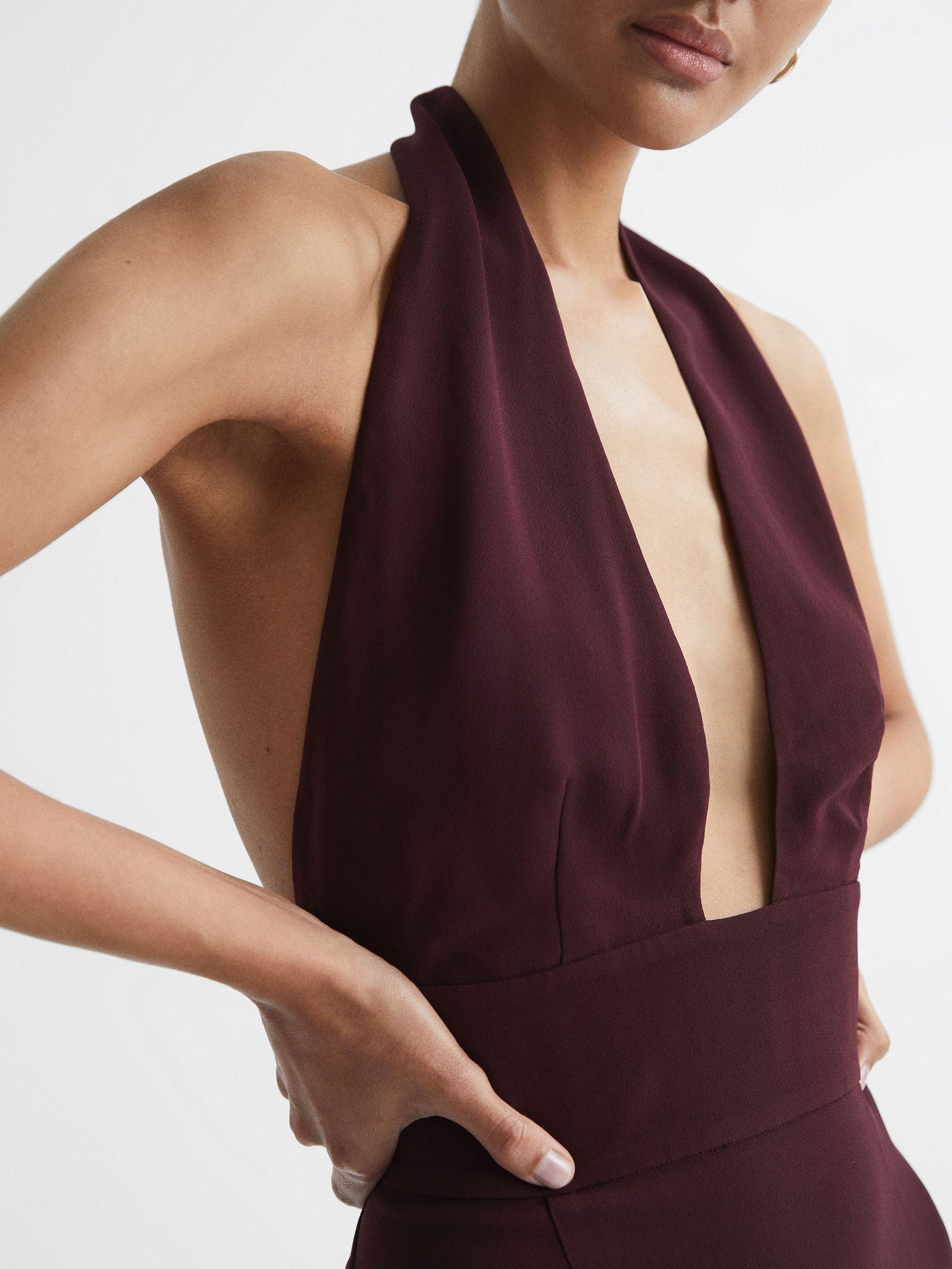 Maxi Dress With Cape in Burgundy Product Image