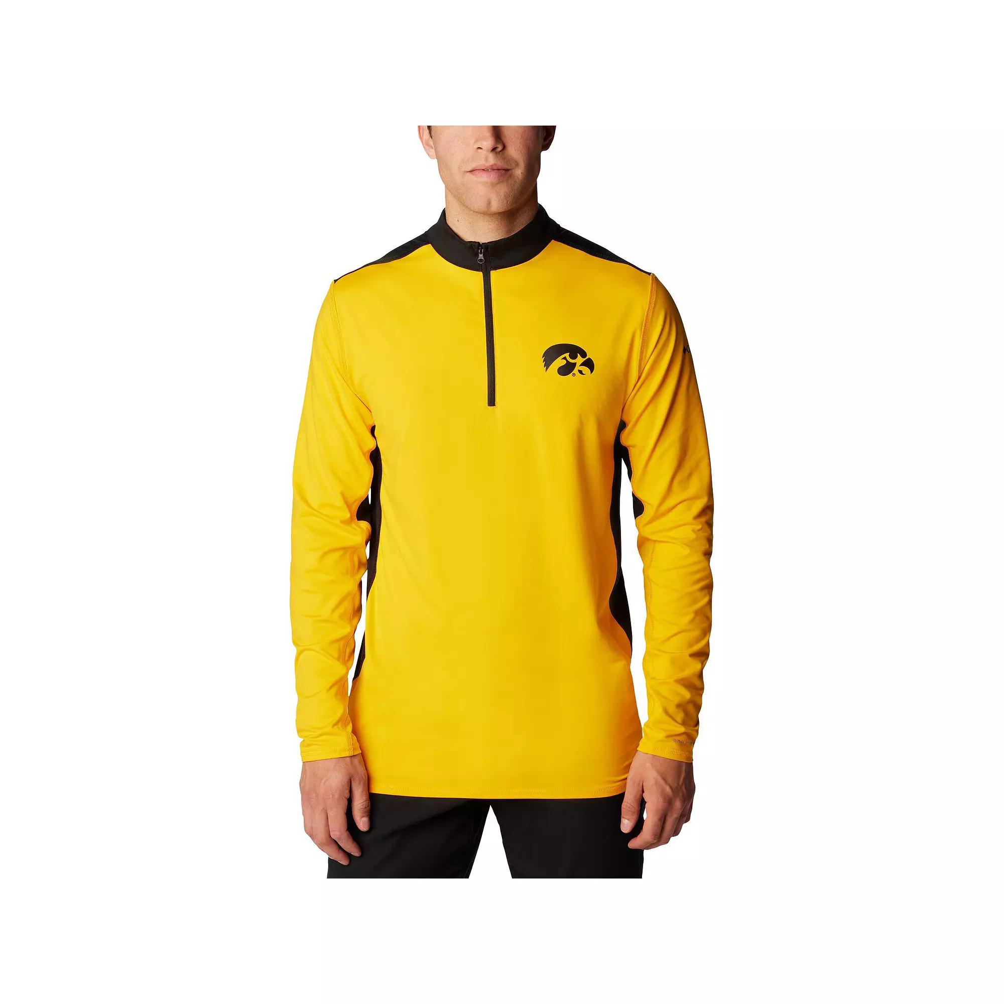 Men's Columbia Gold Iowa Hawkeyes Tech Trail™ Omni-Shade Quarter-Zip Top, Size: Medium Product Image